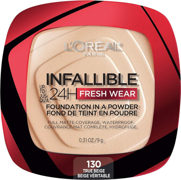 L'Oreal Paris Infaillible 24H Fresh Wear Foundation in a Powder Natural Finish True Beige 130
