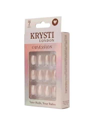 Krysti London Obsession Press-On Nails No. 943, Flexible Natural-Look Finish, 24 Pieces