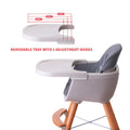 TEKNUM Premium Dual Height Wooden High Chair, Grey