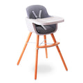 TEKNUM Premium Dual Height Wooden High Chair, Grey