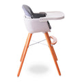 TEKNUM Premium Dual Height Wooden High Chair, Grey