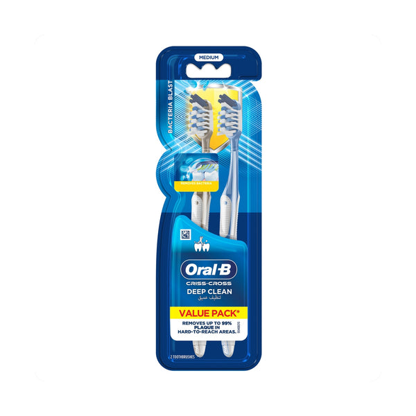 Oral-B Tri-Clean Toothbrush Medium Bristles Antibacterial 1+1 Pack