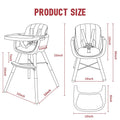 TEKNUM Dual Height Wooden High Chair, White, 5-Point Harness, 6-36 Months