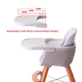 TEKNUM Dual Height Wooden High Chair, White, 5-Point Harness, 6-36 Months