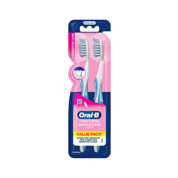 Oral-B Pro-Expert Sensitive Toothbrush Extra Soft Bristles Criss-Cross Design 2-Pack