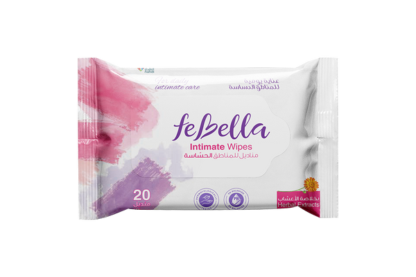 Febella Feminine Wipes Botanical Formula Intimate Care 20 Pieces