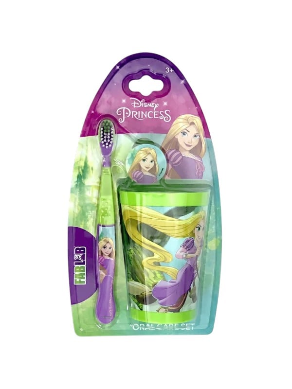 Fab Lab Children's Toothbrush with Princess Cup, Soft Rounded Bristles, Assorted Colors, Ages 3+