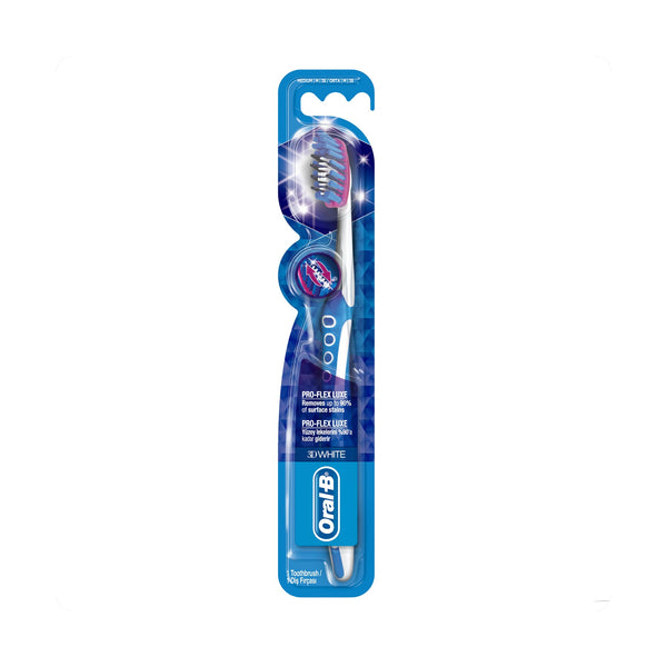 Oral-B 3D White Luxe Pro-Flex Medium Toothbrush Flexible Bristles 1 Piece