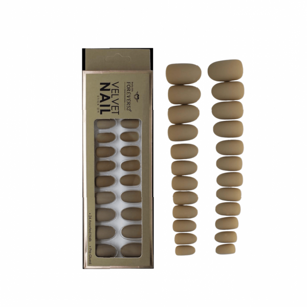 Forever 52 Velvet Artificial Nails Matte Velvet Effect KFN012 24-Piece Self-Adhesive Set