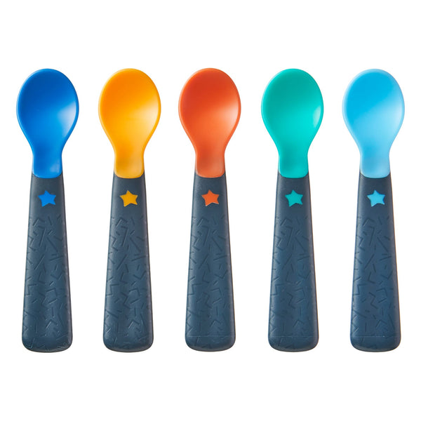 Tommee Tippee Easigrip Self-Feeding Weaning Spoons, BACSHIELD, 5 Pieces, 6 Months+