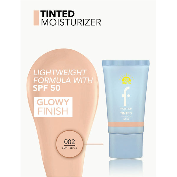 Flormar Tinted Moisturizer SPF 50 Lightweight Hydrating Soft Beige 002