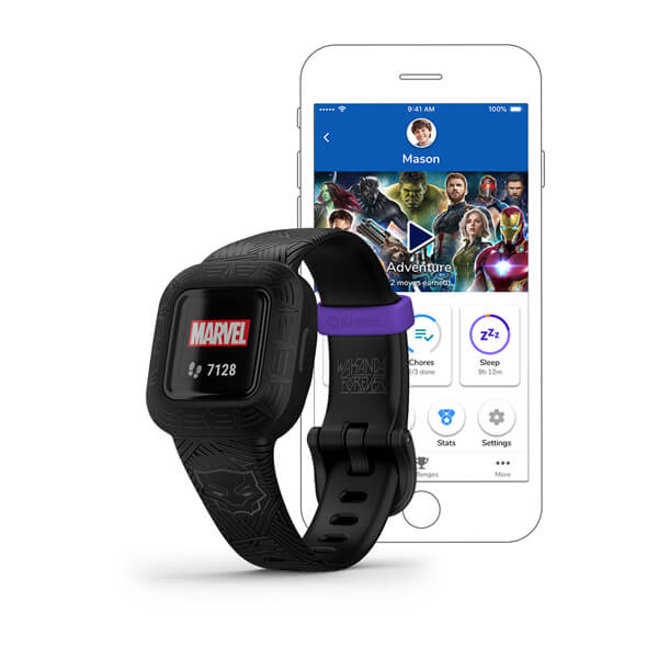 Garmin Vivofit Jr 3 Marvel Black Panther Kids Smartwatch, Black