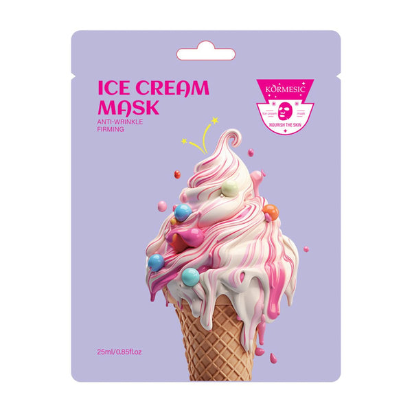 KORMESIC Ice Cream Anti-Wrinkle Sheet Face Mask with Hyaluronic Acid, 25 ml
