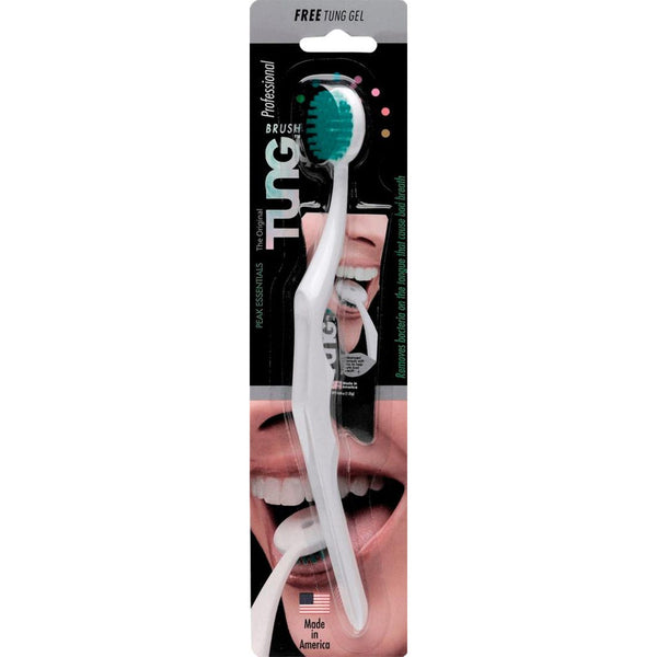 Tung Professional Tongue Brush, Short Firm Bristles, Low-Profile Large Head