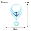 Little Story Organic Cotton Bandana Drool Bibs with Silicone Teether, 2 Pack, Anchors