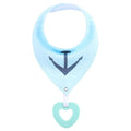 Little Story Organic Cotton Bandana Drool Bibs with Silicone Teether, 2 Pack, Anchors