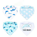 Little Story Bandana Drool Bibs Set of 4, Organic Cotton, Pirates, 3-24 Months