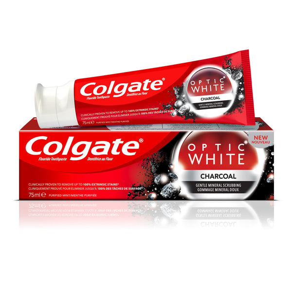 Colgate Optic White Charcoal Toothpaste Mint, Activated Charcoal, 75ml