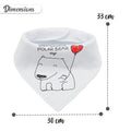 Little Story Bandana Drool Bibs Set of 4, Love Designs, Organic Cotton and Fleece