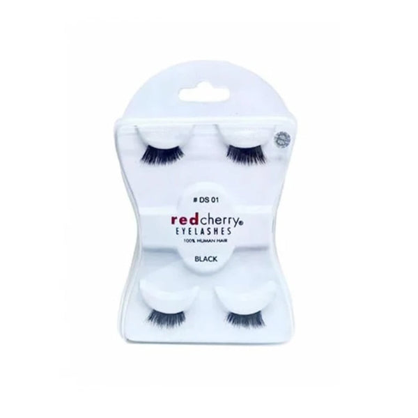 Red Cherry Eyelash Set DS 01 Black Natural Human Hair, 2 Pairs