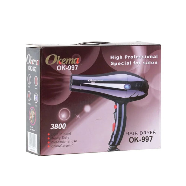 Okema OK-997 Hair Dryer 22002400W Ionic Technology Cool Shot