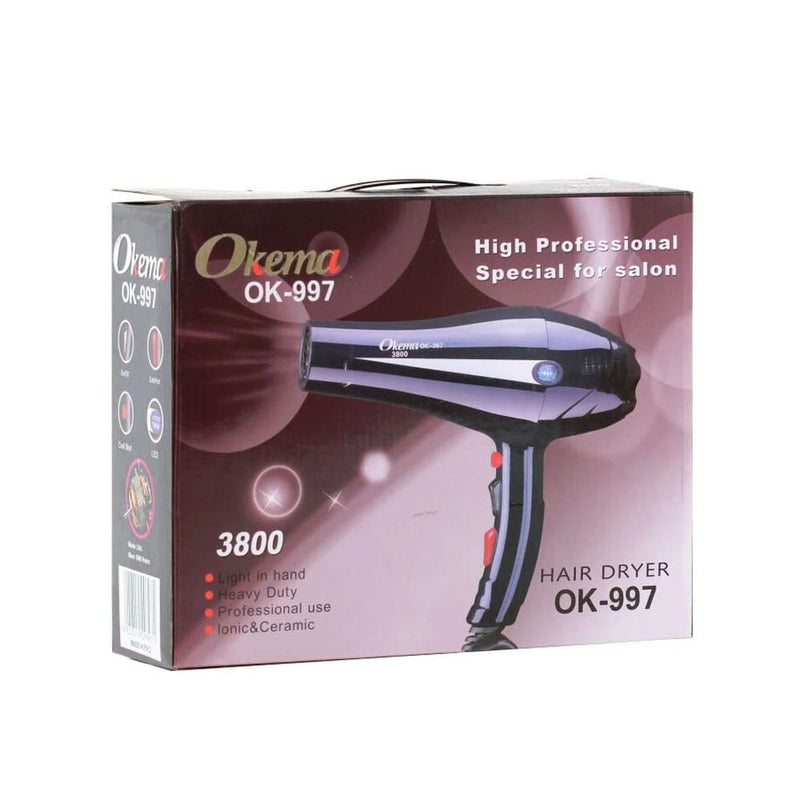 Okema OK-997 Hair Dryer 22002400W Ionic Technology Cool Shot
