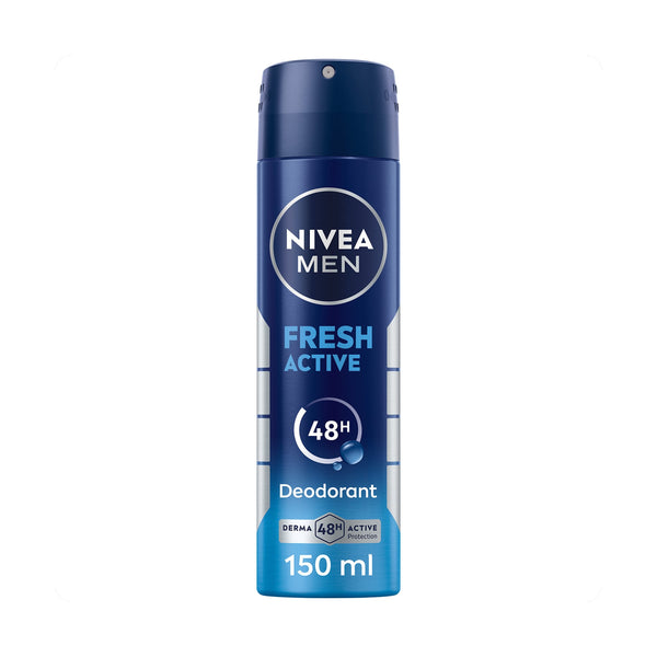 NIVEA Men Fresh Active Deodorant Spray Ocean Scent Alcohol-Free 150 ml