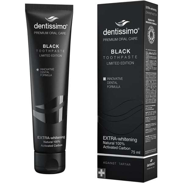 Dentissimo Extra Brightening Activated Charcoal Toothpaste Fluoride Formula 75 ml