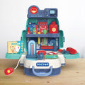 Little Story Nurse Pretend Play Toy Set School Bag 3-in-1, 23 Pieces, Blue