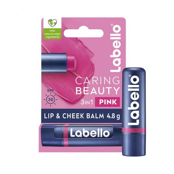 Labello Caring Beauty Lip & Cheek Balm SPF 30 Pink, Vitamin E & Almond Oil