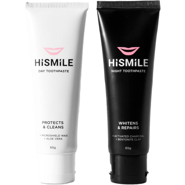 Hismile Day & Night Toothpaste Duo, SLS-Free, Paraben-Free, PEG-Free, 2 Pieces 130 ml