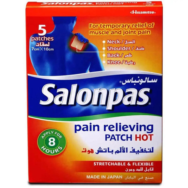 Salonpas Warming Comfort Patches Capsaicin 0.025% 7 x 10 cm, 5 Pieces
