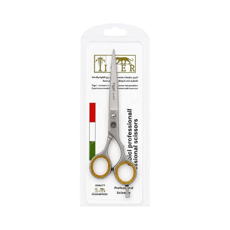 Tiger Laser Professional Steel Hair Scissors with Finger Rest, 6.5 Inch