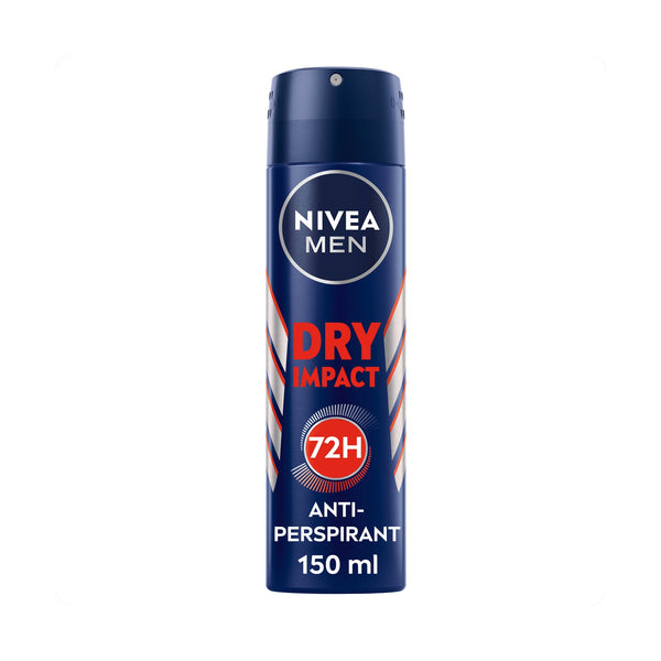 NIVEA MEN Dry Impact Anti-Perspirant Deodorant Spray Dual Active Formula 150 ml