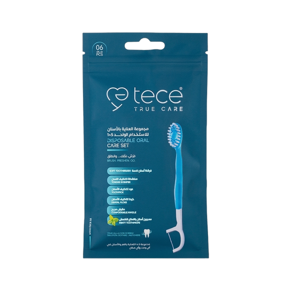 Tece True Care 5-in-1 Disposable Toothbrushes Mint Toothpaste 6-Piece Set
