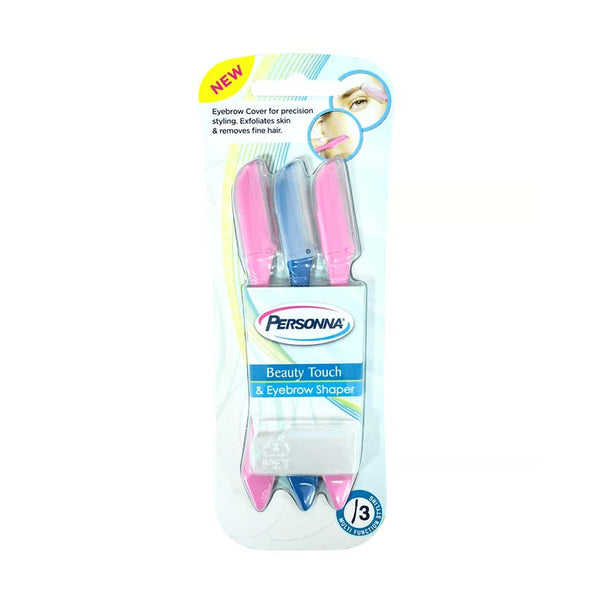Personna Beauty Touch Face and Eyebrow Razors Tapered Precision Blades 3 Pieces