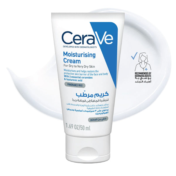 CeraVe Moisturising Cream Face and Body Moisturizer with Ceramides and Hyaluronic Acid 50 ml