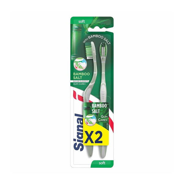 Signal Soft Toothbrushes with Bamboo Salt Bristles, Sensitive Teeth, 2 Brushes