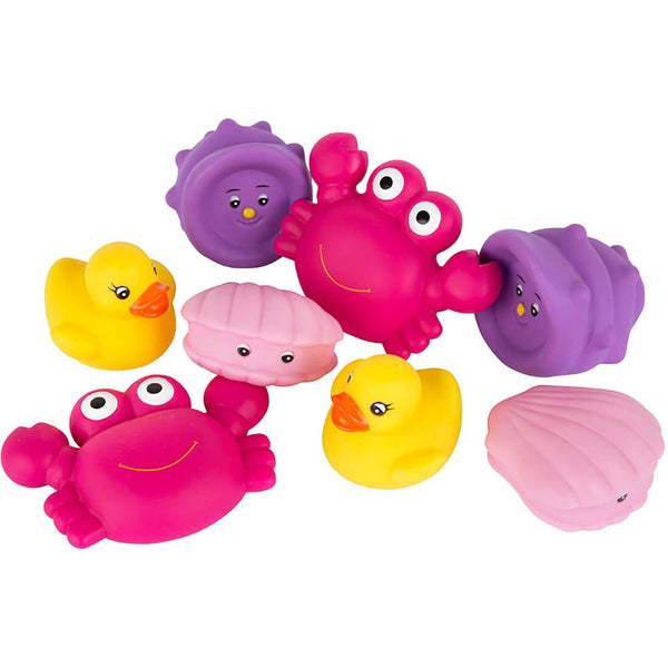 Playgro Bath Time Squirtees Sealed Colorful Bath Toys, 8-Piece Set