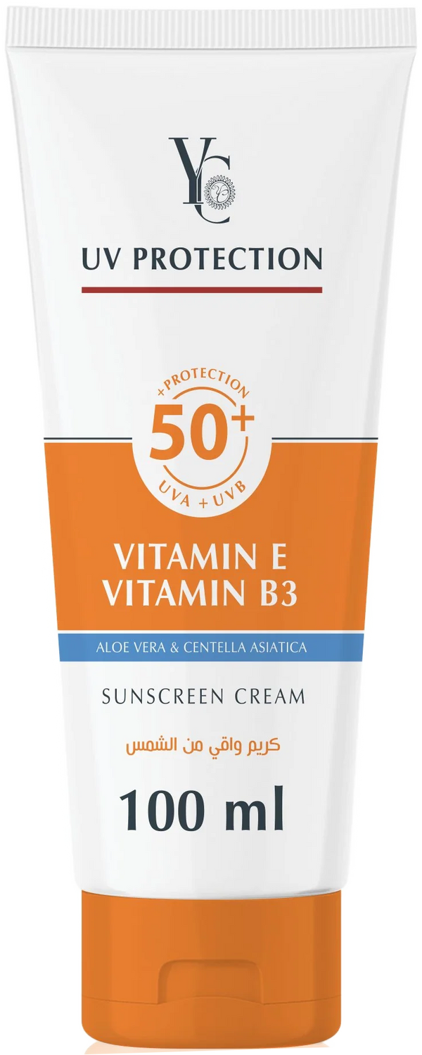 YC Sunscreen Cream UV+50 Broad-Spectrum UVA/UVB Protection 100ml