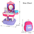 Little Story Animal Care Pet House School Bag Role Play Toy Set, 21 Pieces, Purple