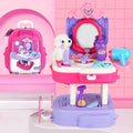 Little Story Animal Care Pet House School Bag Role Play Toy Set, 21 Pieces, Purple