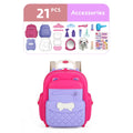 Little Story Animal Care Pet House School Bag Role Play Toy Set, 21 Pieces, Purple