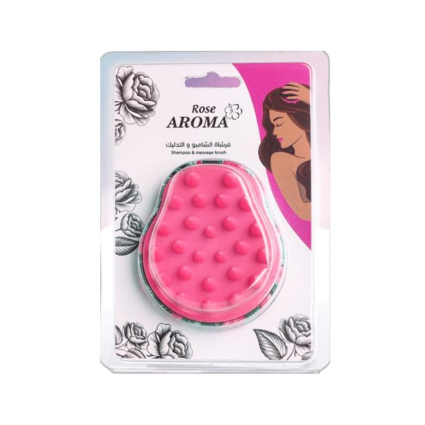 Rose Aroma Scalp Massage Brush, Ergonomic Shampoo and Oil Distribution Tool