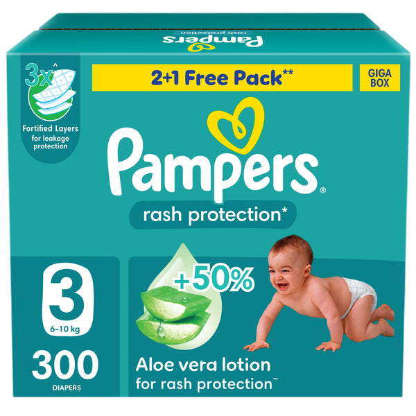 Pampers Baby Dry Taped Diapers Size 3, 6-10 kg, 300 Count