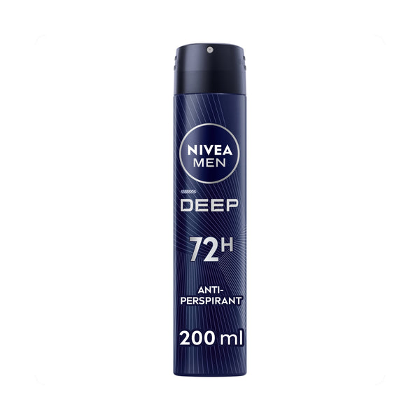 NIVEA Men Deep Black Protection Deodorant Spray Black Carbon 200 ml