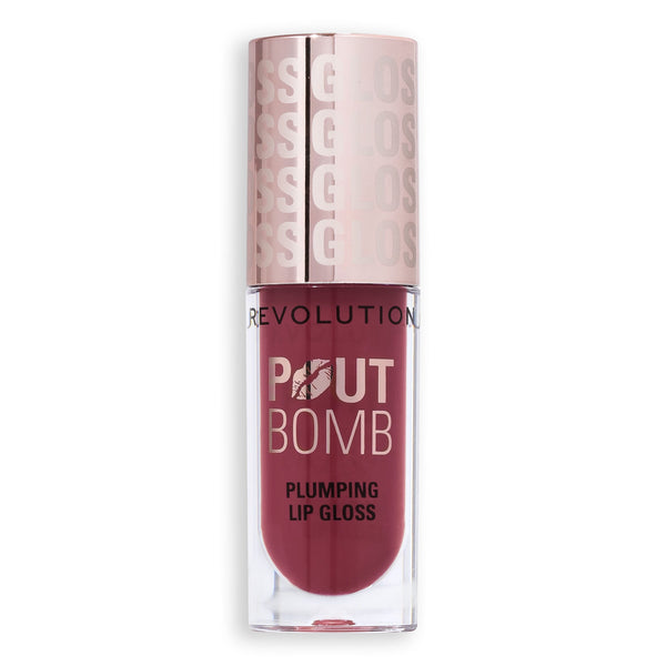 Makeup Revolution Pout Bomb Plumping Lip Gloss Mirror Shine Rose Pink