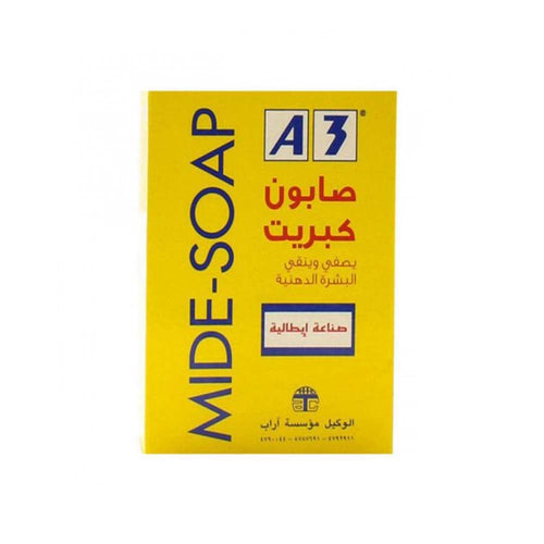 A3 Yellow Sulfur Soap Bar for Face and Body, 100g