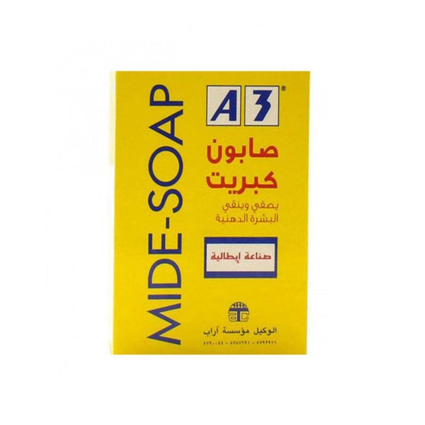 A3 Yellow Sulfur Soap Bar for Face and Body, 100g