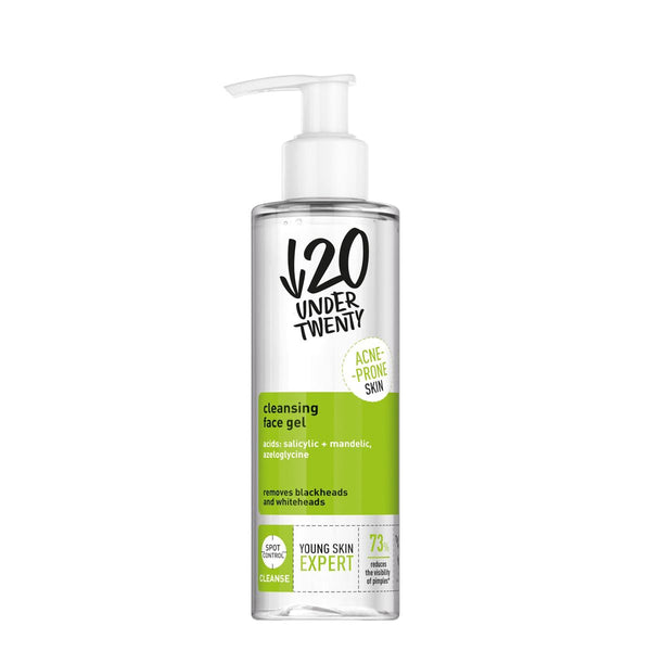 Under Twenty Acne Control Cleansing Gel Face Wash Salicylic Mandelic Acid 190 ml